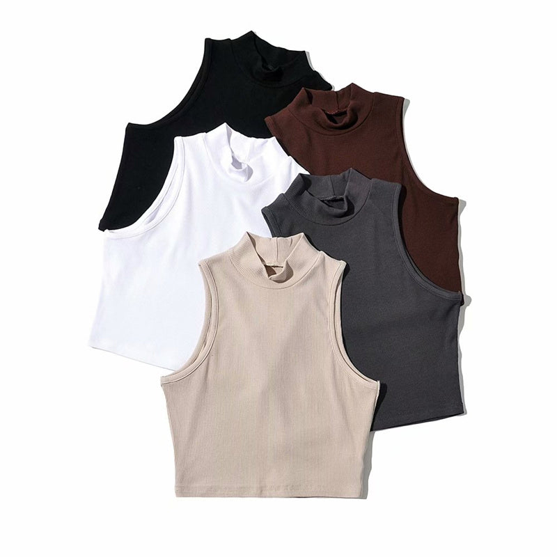 High Neck Corporal Cropped Tank - BODY SIGNATURE