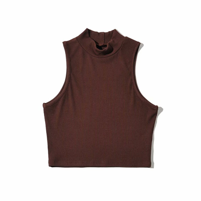 High Neck Corporal Cropped Tank - BODY SIGNATURE