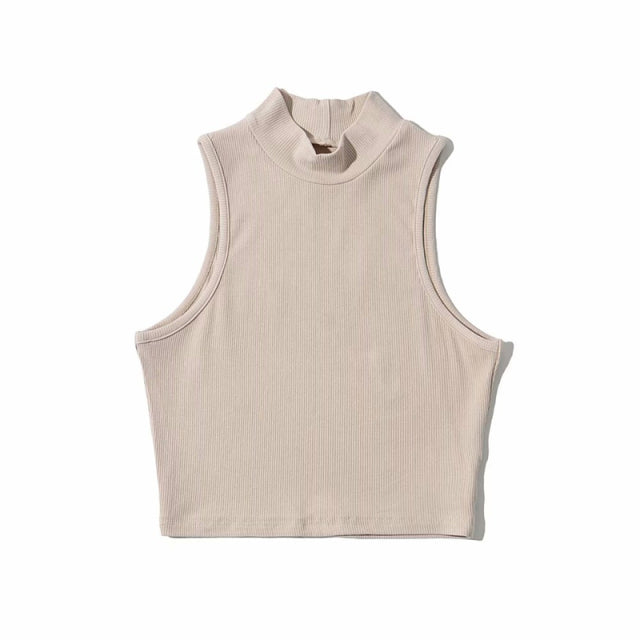 High Neck Corporal Cropped Tank - BODY SIGNATURE
