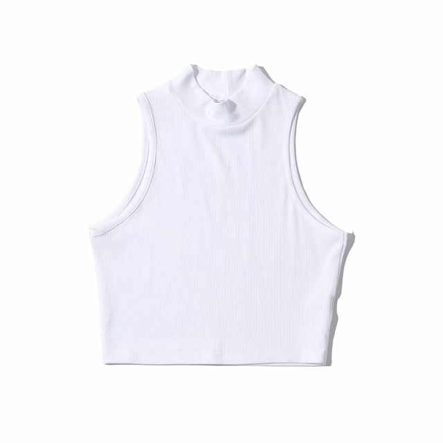 High Neck Corporal Cropped Tank - BODY SIGNATURE