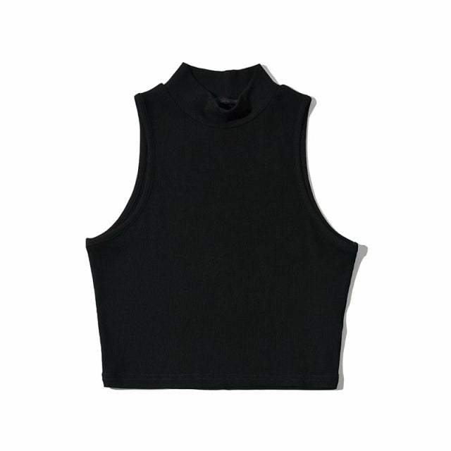High Neck Corporal Cropped Tank - BODY SIGNATURE